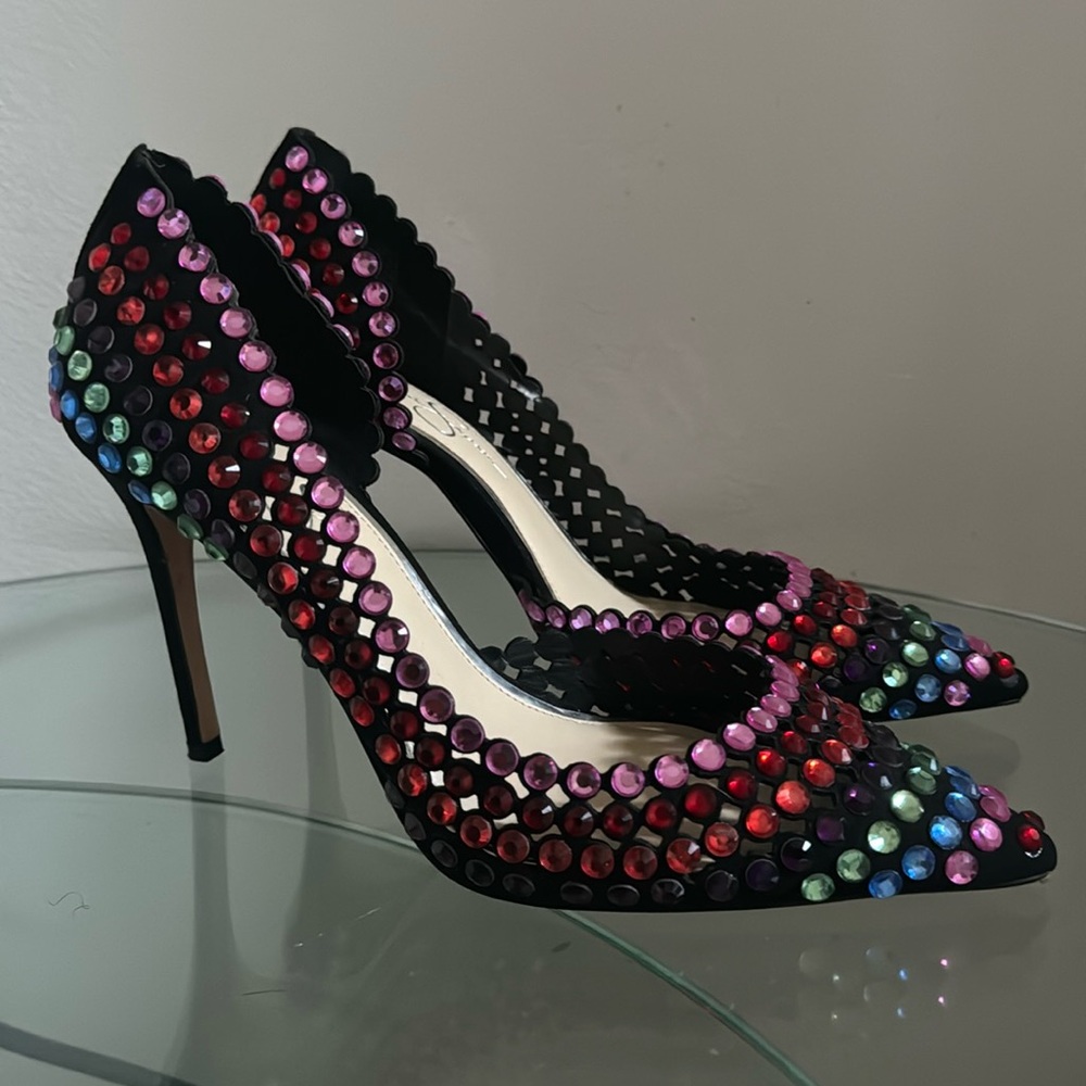 Jessica Simpson Multi-Color Studded Heels!! Size 12M